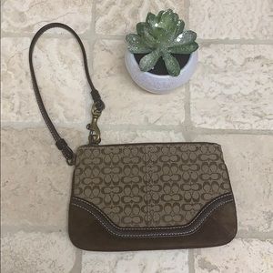Coach wristlet brown